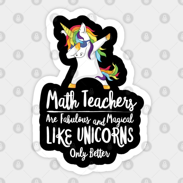 Math Teacher Unicorn Appreciation School Funny Counselor Mathematics Coach Tutor Engineering Physics Sticker by Shirtsurf